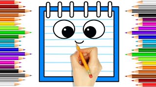 الدخول المدرسي/ كيفية رسم دفتر /رسم سهل للمبتدئين/ خطوة بخطوة School entry/ How to draw a notebook