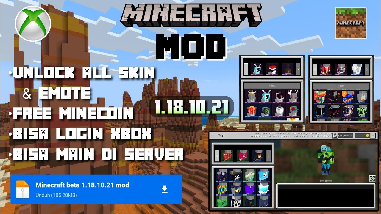 Mcpe mod versi terbaru 1.18.10.21 beta wild update || Unclock all skin ...