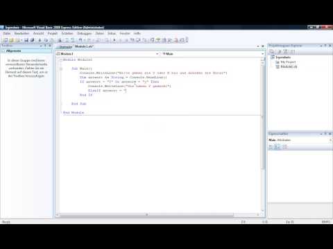 Visual Basic 2008 - Konsolenanwendung auf Eingaben reagieren