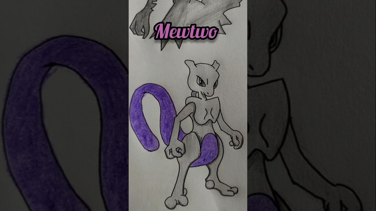 Drawing Mewtwo Pokemon ✏️ 