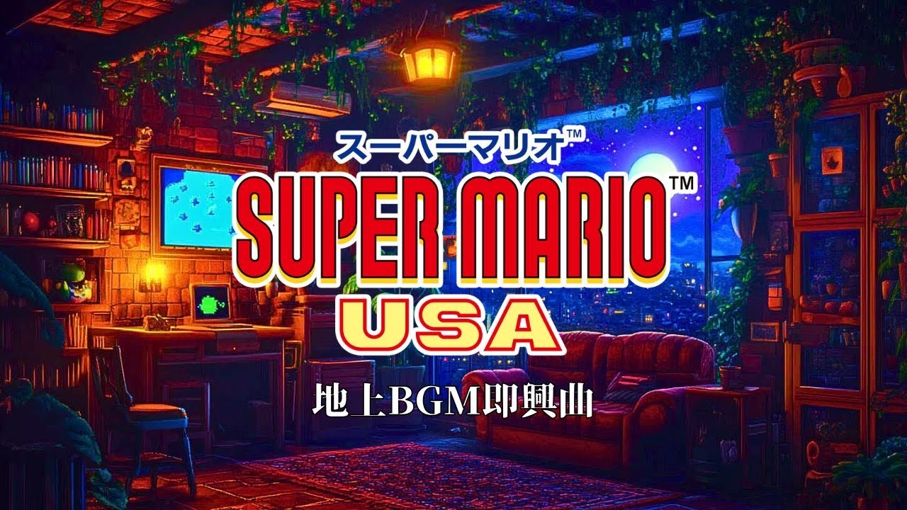 【スーパーマリオUSA】もしも「地上BGM」が心温まるピアノBGMだったら🌙