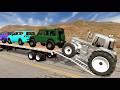 Flatbed Truck Mcqueen | Transportation with Truck - Pothole vs Car #206 - BeamNG.Drive