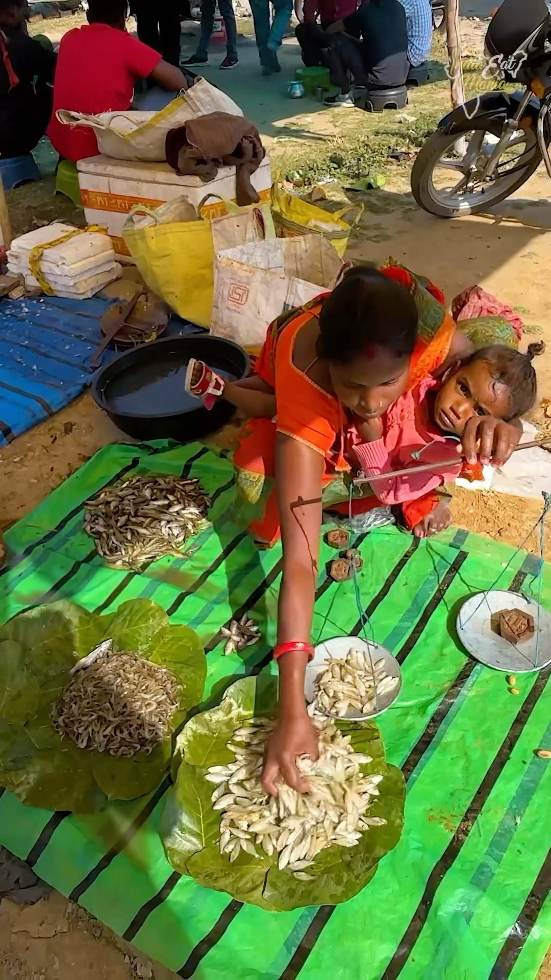 Mother With Little Baby Selling Cheapest Chanda Fish Fry In Ranchi Rs. 50/- Only #jharkhand #shorts