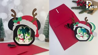 How To Make Paper Cut Pop up Mickey Christmas @PaperTakerStore