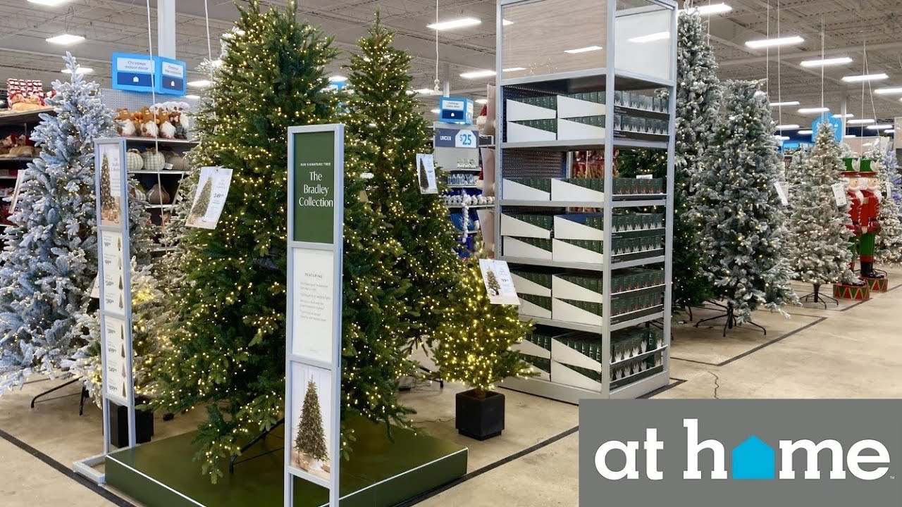 AT HOME CHRISTMAS TREES CHRISTMAS DECORATIONS ORNAMENTS SHOP WITH ME SHOPPING STORE WALK THROUGH