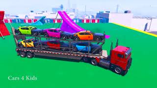 Learn Colors For Kids & Big Bus Superheroes Cartoon For Children Babies Fun Animation 3D