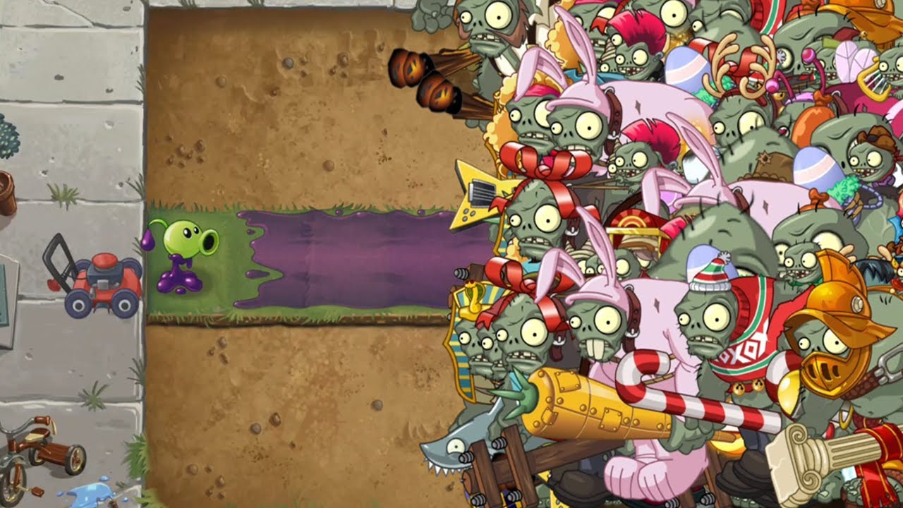 Plants vs Zombies 2 - Lanzaguisates Pringoso vs 9999 Zombistein - YouTube