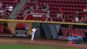 TEX@CIN: Schebler leaps to take hit away from Beltre