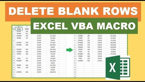 Delete Blank Rows Excel VBA Macro