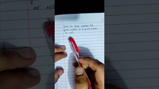 How to check prime number? #math_trick