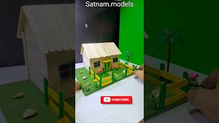#shortsvideo diy ice-cream stick home model || best out of waste using ideas