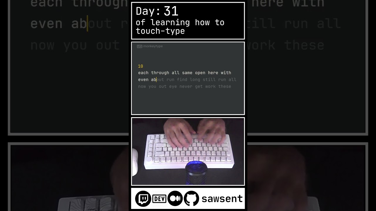 learning touch typing day 31 