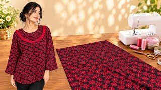 No pattern! Just 1 meter of Fabric For this Perfect Blouse🌺