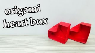 Origami heart box for Valentines day || How To Make Heart Shaped Paper Gift Box