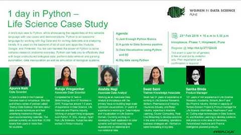 WiDS Pune 2019 - 5th Pre-Conference Event- 1 Day in Python: Life Science Case Studies