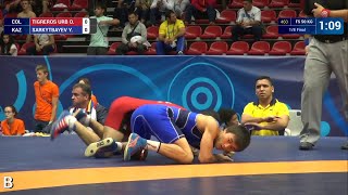 1/8 FS - 50 Kg: Y. SARKYTBAYEV (KAZ) Df. O. TIGREROS URB (COL) By TF, 12-2 1/8 FS - 50 Kg: Y. SARKYTBAYEV (KAZ) Df. O. TIGREROS URB (COL) By TF, 12-2