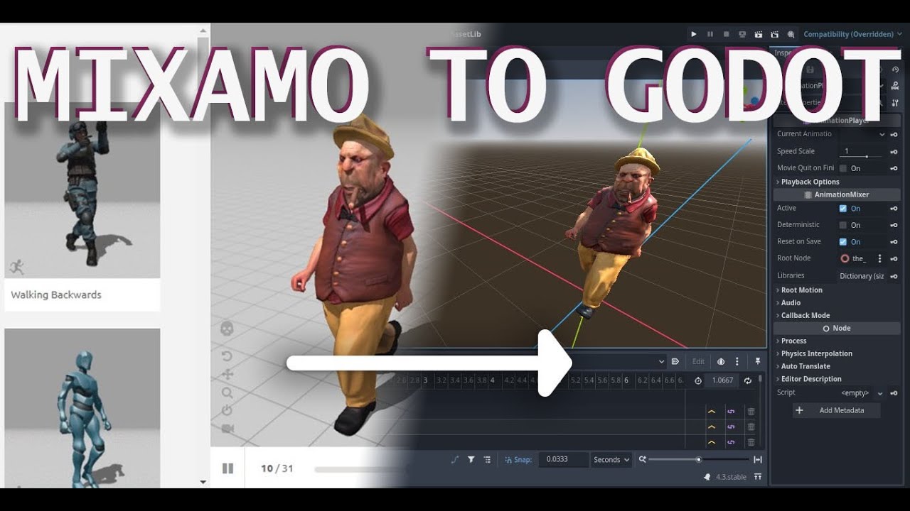How to Import Characters and Animations from Mixamo to Godot Engine 4