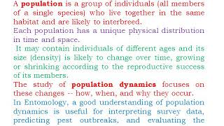 Concept of Population build up, population dynamics in Insect by Mr Tushar Ugale,