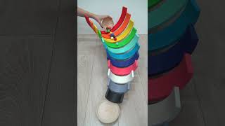 Balls run on a Big Wooden Rainbow Oddly Satisfying