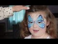 Face painting for beginners - Elsa Butterfly - blue butterfly - cute and easy design