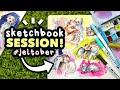 Filling a Sketchbook Page: Colourful Ferrets // Jeltober/Inktober Edition!