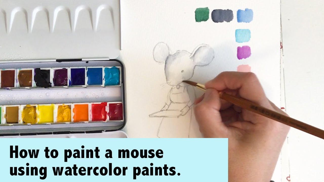 How I use watercolor to paint in a Mouse Drawing YouTube