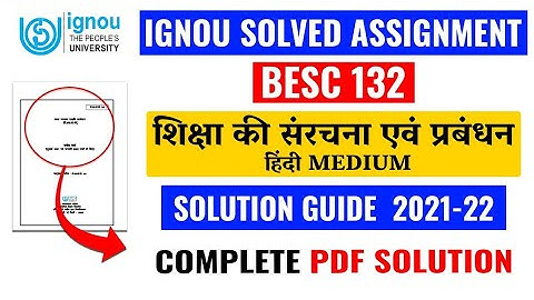 BESC 132 Solved Assignment 2021-22 | BESC 132 Solved Assignment 2021-2022 In hindi medium | BESC 132