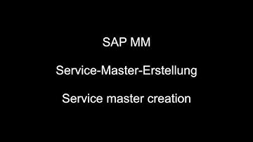 SAP MM - Service master creation