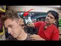 Foreigner Tries 1$ Indian Street Head Massage (Ear Violation) [ASMR]