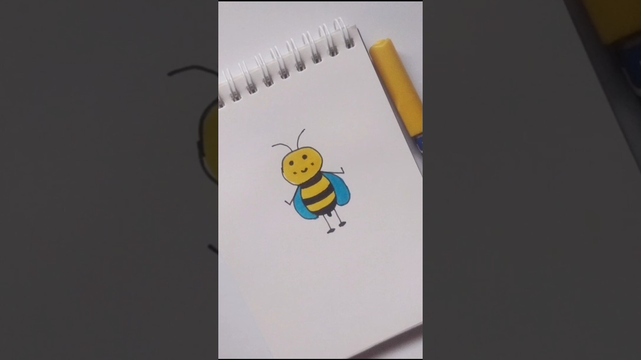 Cute Bee Drawing | Easy Insect Art for Beginners 🐝 