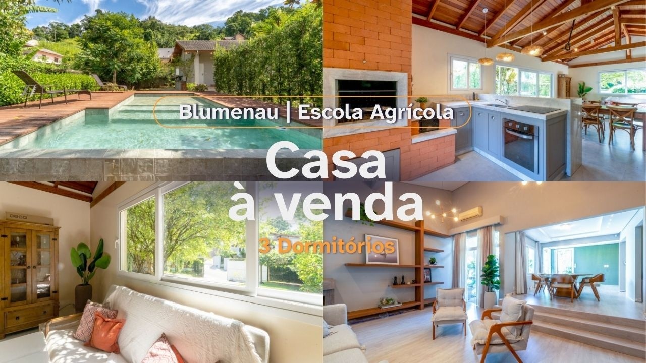 Casa á venda com 3 dormitórios (1 suíte), 280m² no bairro Escola Agrícola em Blumenau/SC