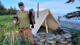 4 Days Alone in Alaska  Bushcraft Camping & Foraging Food