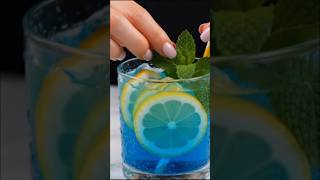 easy-to-prepare blue lagoon mocktail #mocktail #bluelagoonmocktail #refreshingdrink #asmr
