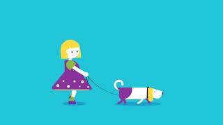 Girl Walking Dog Animated Gif | Pets and Animals (Cartoon)