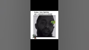 Never trust a snake—Nipsey Hussle