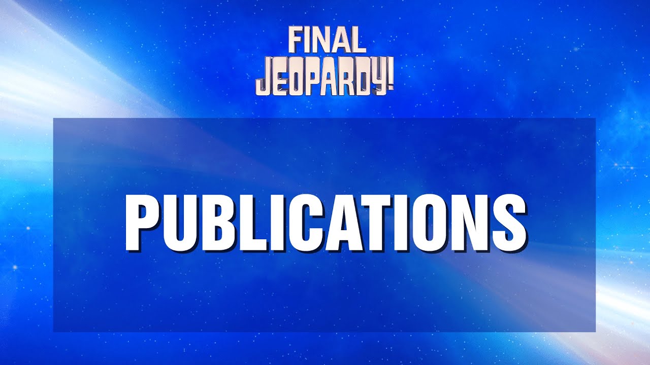 Publications Final Jeopardy! JEOPARDY! YouTube