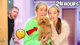 HIDING our NEW PUPPY from our DAD for 24 HOURS!!