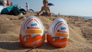 Kinder Surprise Joy Toys: on a Beach Opening + Playground Fun