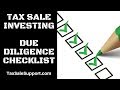 Tax Lien & Tax Deed Tutorial: Due Diligence Checklist