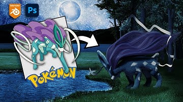 Attempting to make Realistic Pokémon in Blender & Photoshop | Suicune
