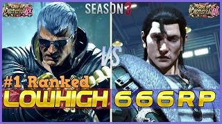 T8 S3 ▰ LOWHIGH (#1 Ranked Bryan) Vs 666RP (High Ranked Dragunov) ▰ Tekken 8 High Level Gameplay