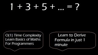 Famous Algorithms for beginners | Sum of first n odd numbers | Maths for Competitive Programming | Algebra Wealth
