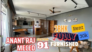 2bhk fully furnished Rent in || Anant Raj Meceo sec,91 Gurgaon|| 9818646102