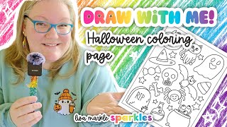 Draw With Me - Cute Halloween Coloring Page