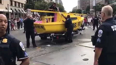 Climate Strike Protesters Block Traffic With A Boat