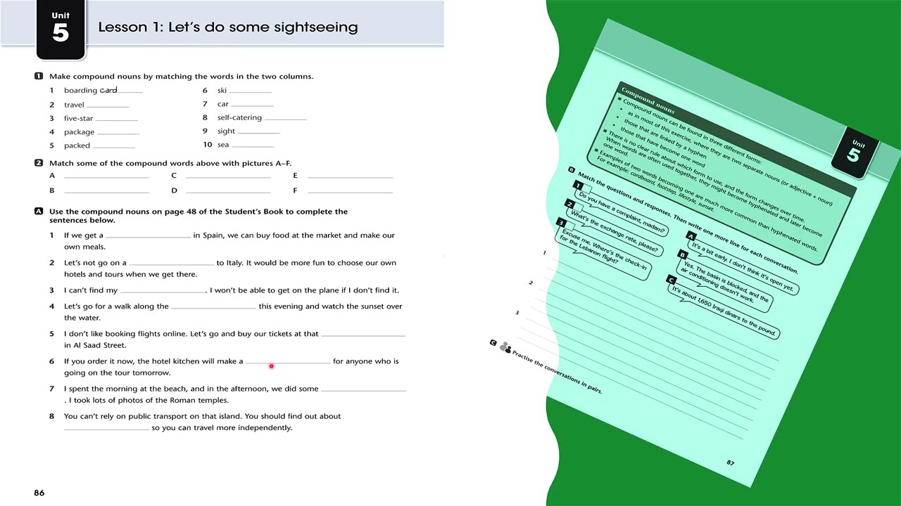 حل صفحة 86 و 87 نشاط انكليزي سادس اعدادي