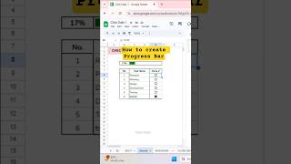 Progress Bar x Checkbox #excel #spreadsheet #googlesheets #exceltips #shorts