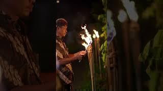 When the Power Goes Out, This Village Lights Torches on the Side of the Road #torches #shortvideo...