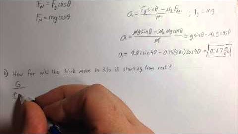 Forces: Block Sliding Down Ramp, With Friction, Part 2/2