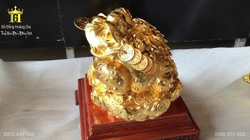 Ông Cóc Bằng Đồng Dát Vàng 9999 cỡ lớn cực Đẹp
